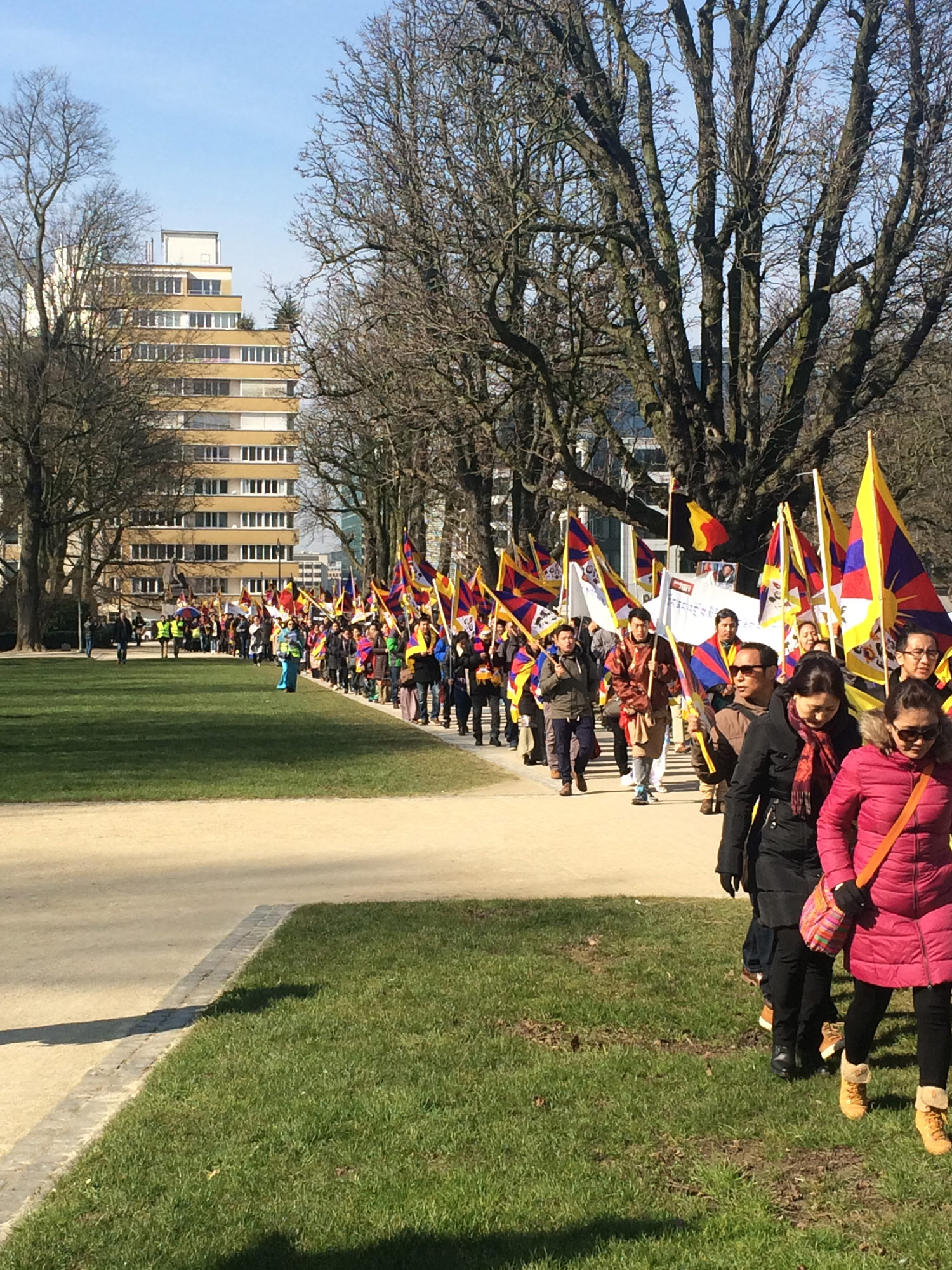 Brussel Tibetanen herdenken de Nationale opstand van 1959 in Brussel.