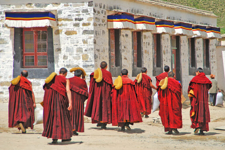|Tibetan monks debate Buddhist philosophy at Sera Monastery in Lhasa